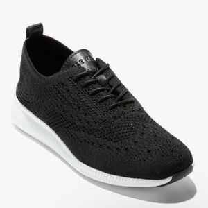 Cole Haan Women’s Black Knit Tennis Preppy Oxford Sneakers - size US 6